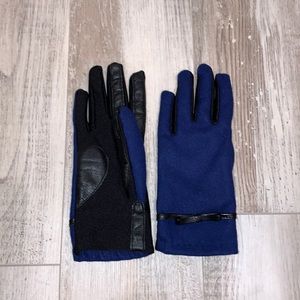 Black & Blue mixed media Gloves